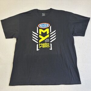 Vtg NHRA Mello Yello Drag Racing Series TShirt Mens XL Black Cotton Short Sleeve